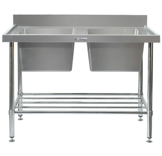 Double Sink Bench With Splashback